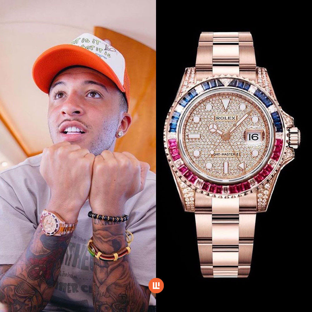 Jadon Sancho wears Rolex GMT-Master II ref. 126755SARU