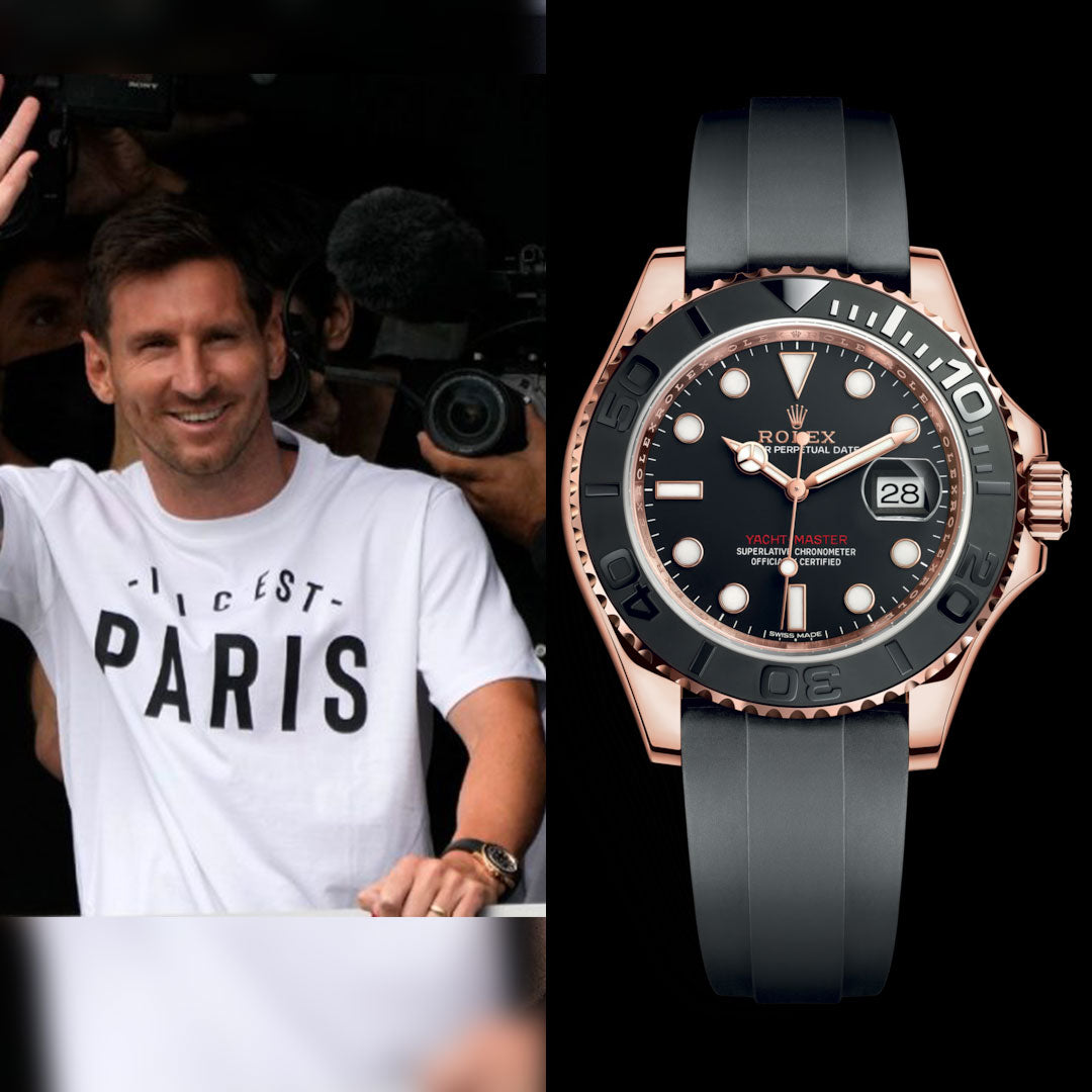 The male celebrities wearing women's watches: Lionel Messi and Bad