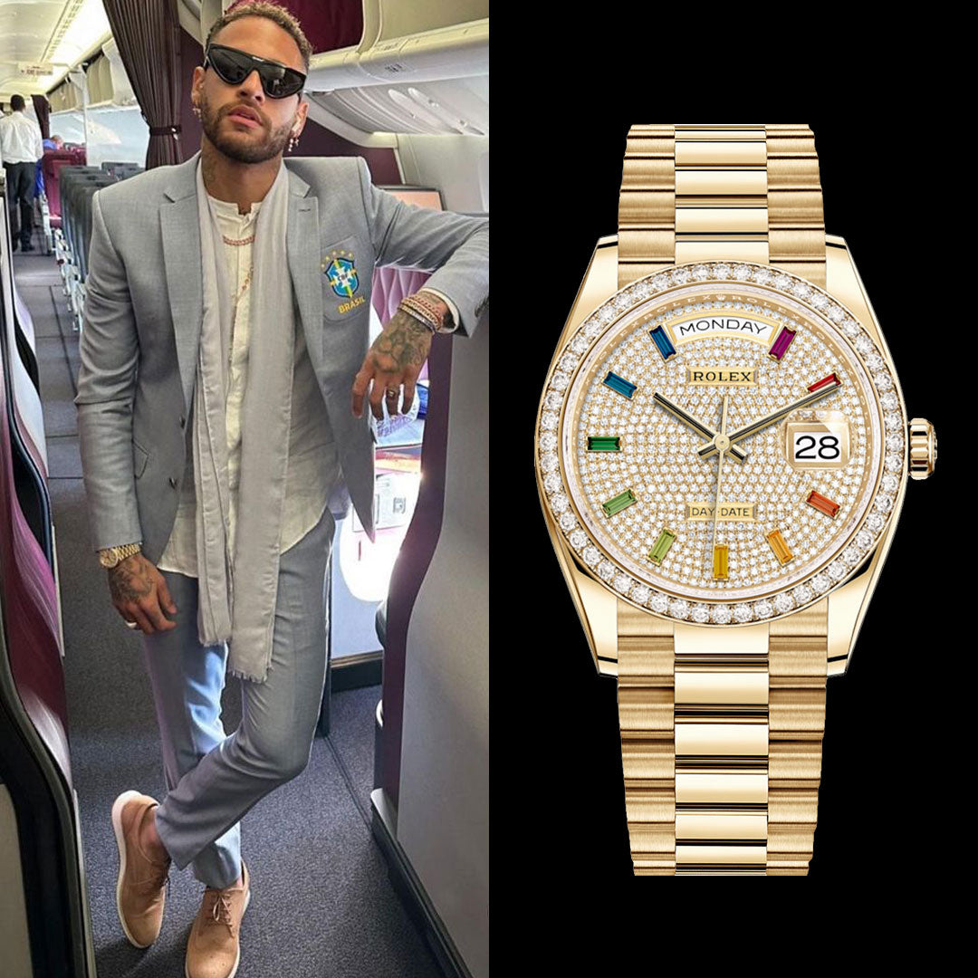 Neymar Jr wears Rolex Day-Date