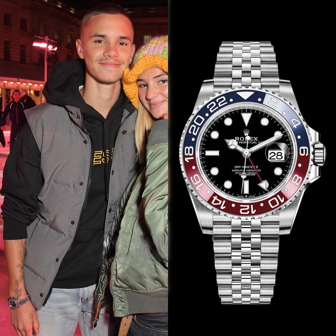 Watches of Daʋid Beckhaм and His Faмily - Roмeo Beckhaм with Rolex Pepsi 126710BLRO