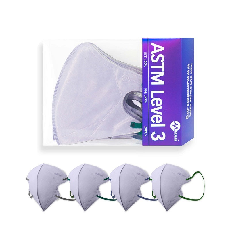 Medeis 3D立体一次性医用口罩 Silk Lilac 20片装