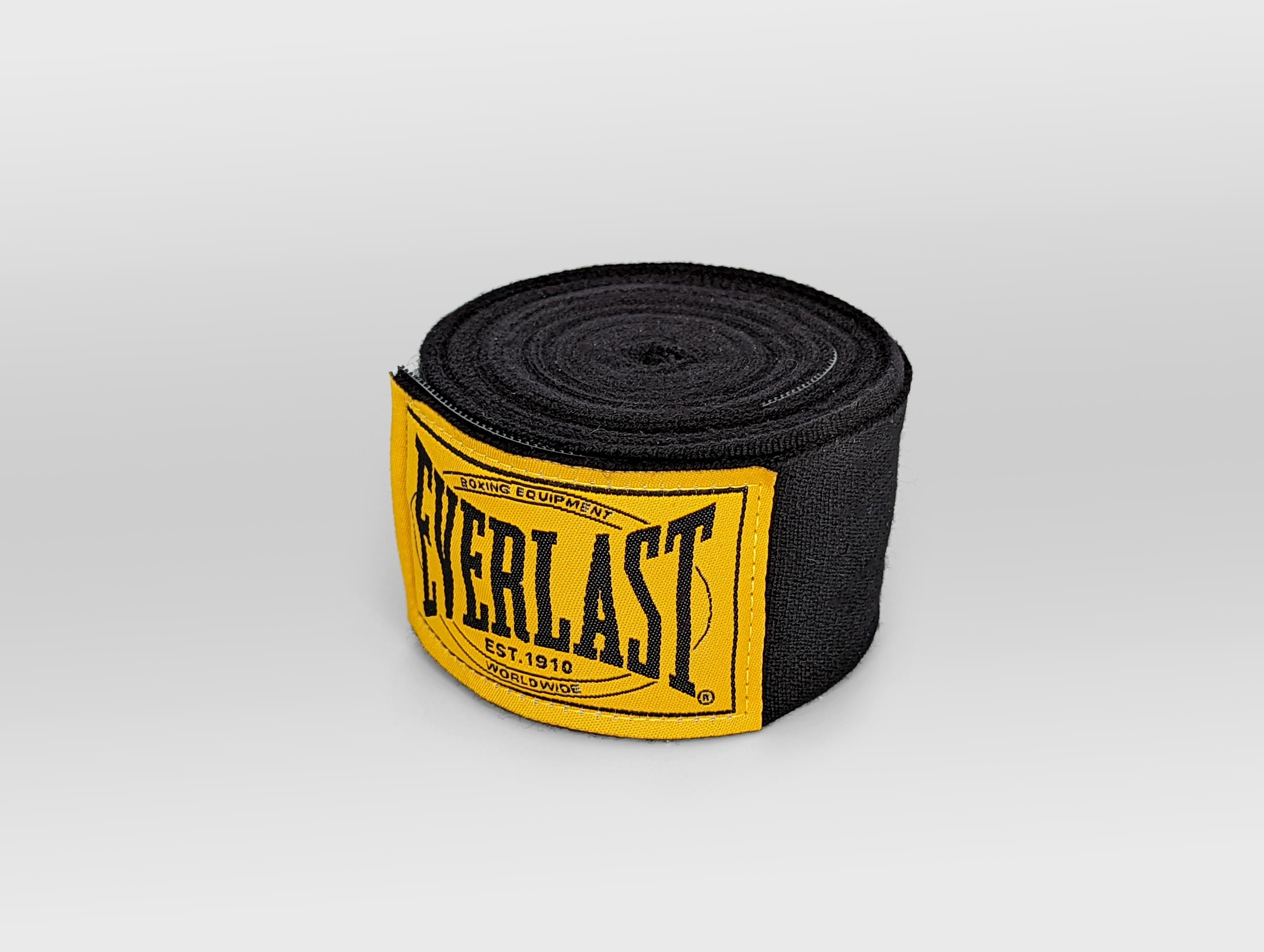 Everlast 1910 Hand Wraps in Black, a great set of hand wraps for kickboxing beginners.