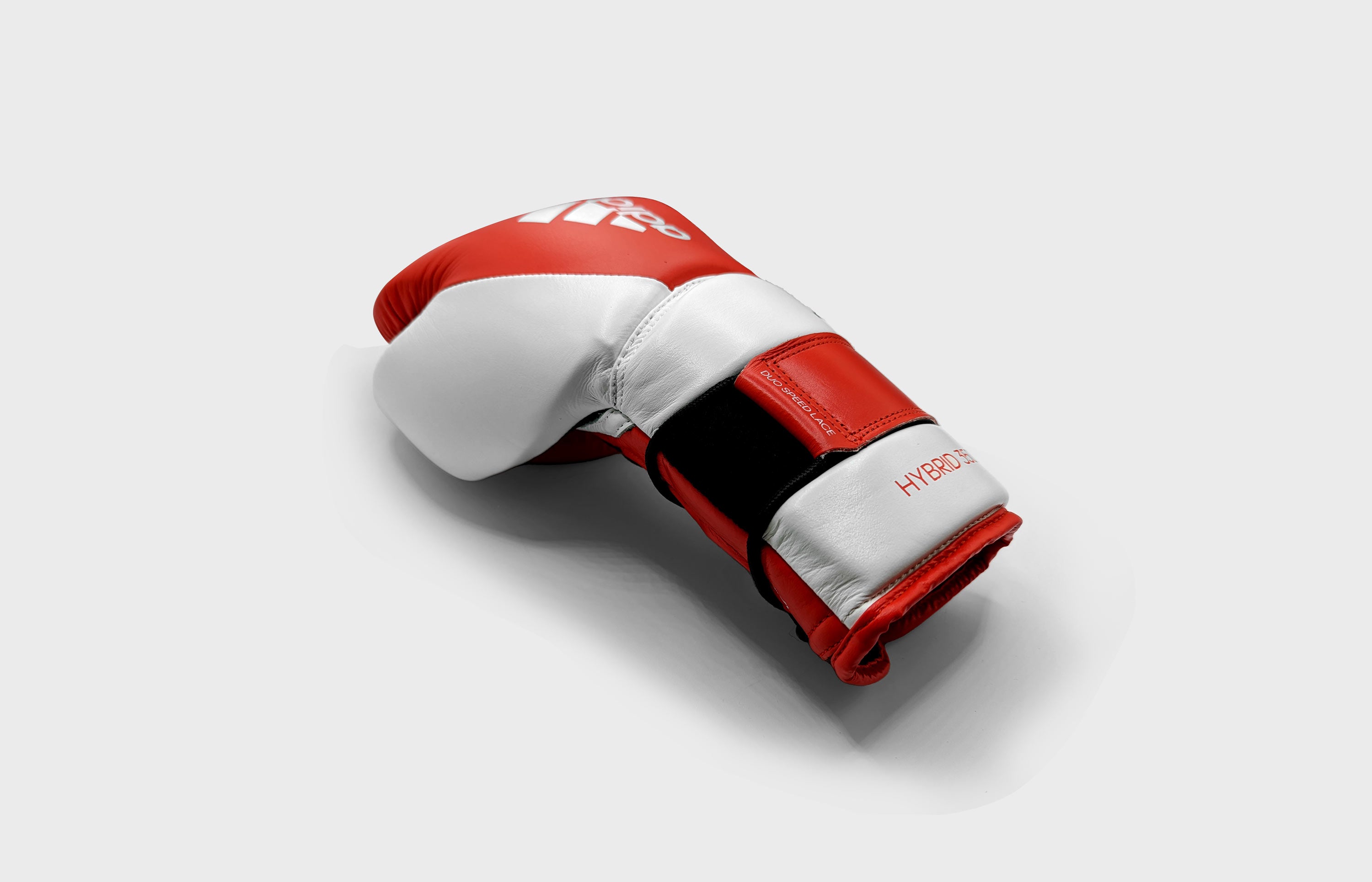 Adidas Hybrid 350 Elite Boxing Gloves in red, available at ATL Fight Shop