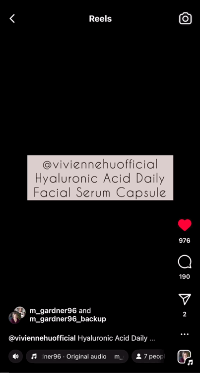 Influencer m_gardner96 review VivienneHu Hyaluronic Acid Serum Capsule