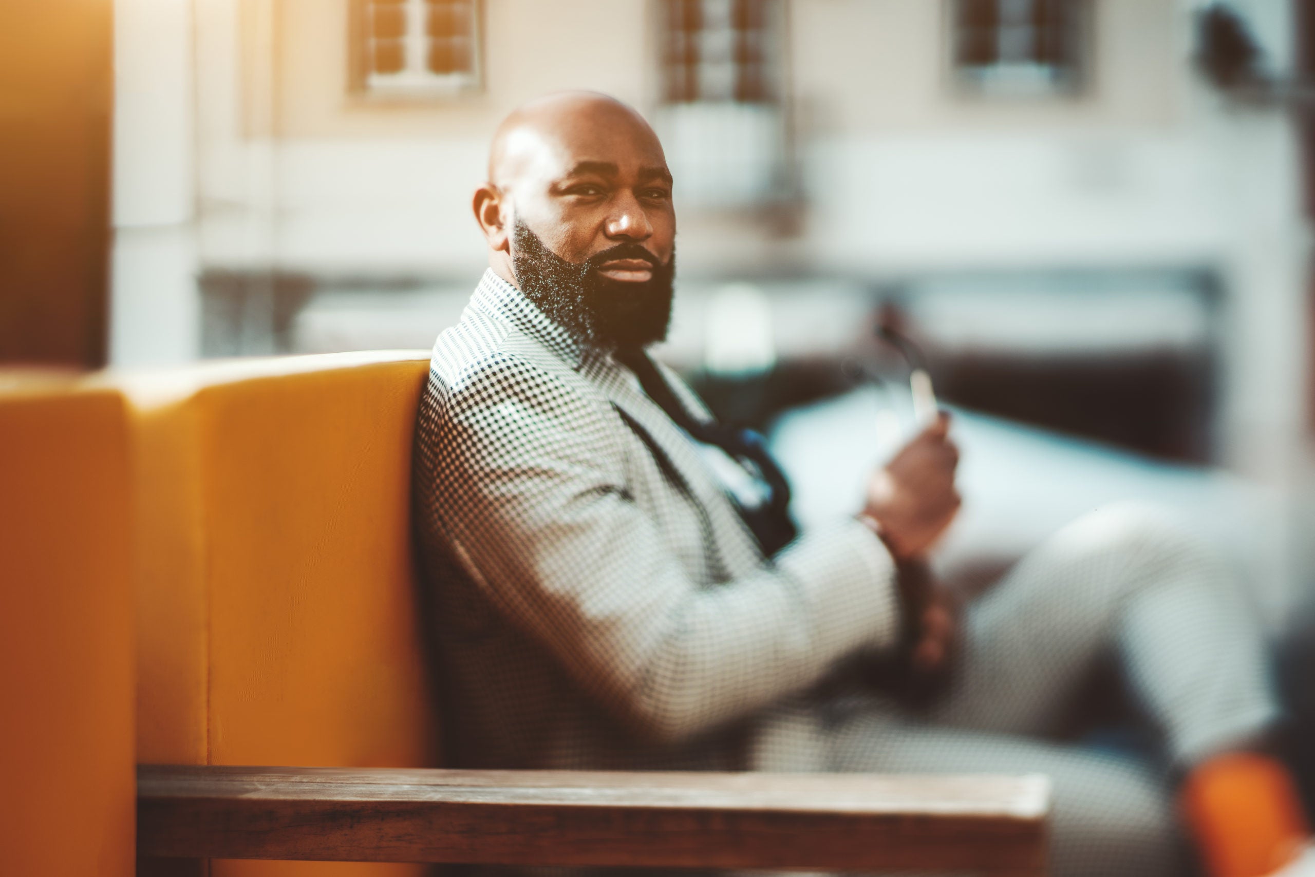 handsome black man with a beard