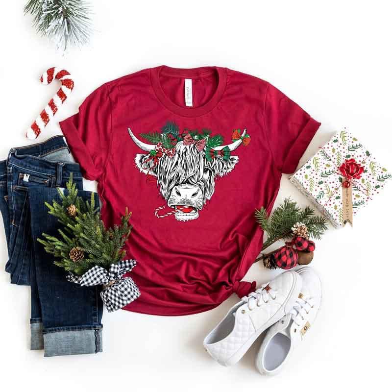 Christmas cow Graphic Tee