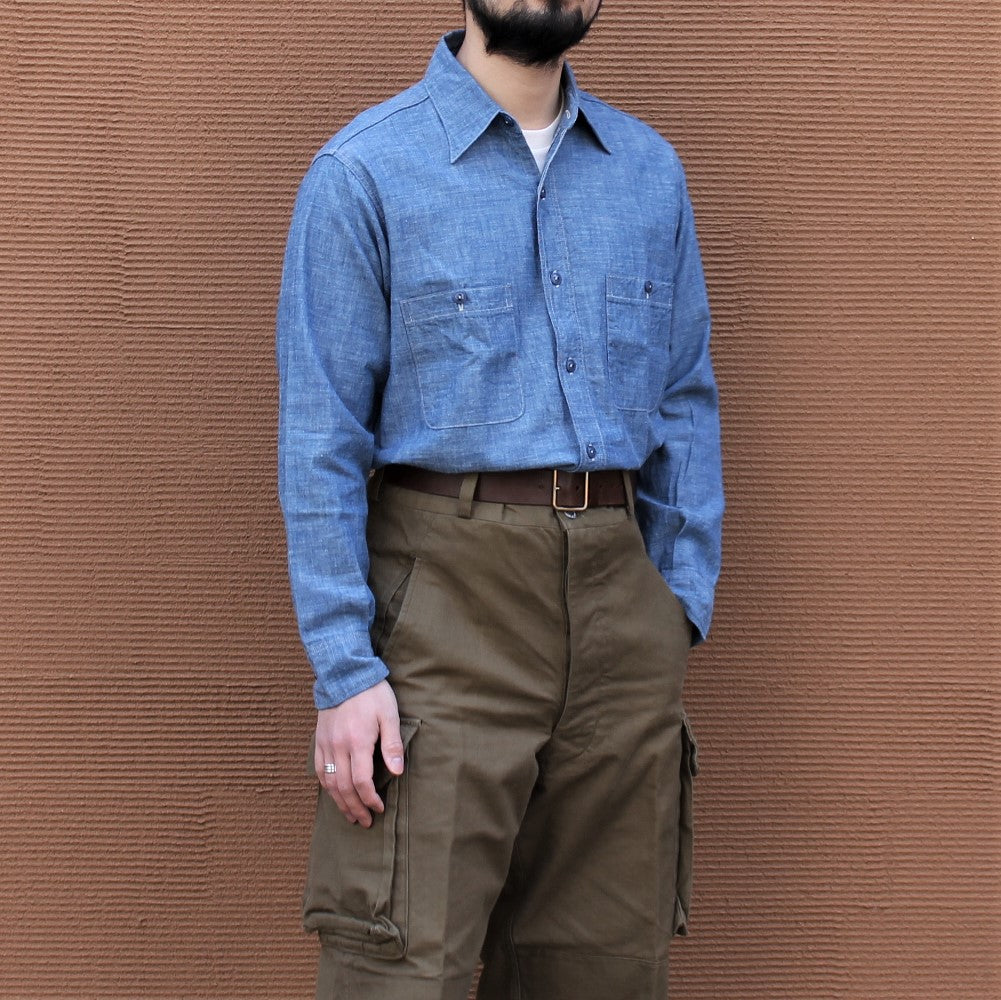 BIGYANK シャンブレーシャツ usnavy M43 shirt 15ハーフ 豪華 4407円