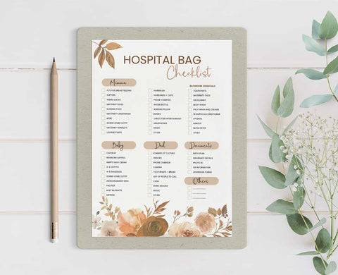 Maternity hospital bag checklist *Printable word document*