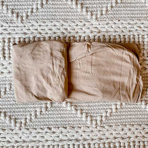 How to fold a fitted sheet step 4, Snuggly Jacks camel Fitted Crib Sheet
