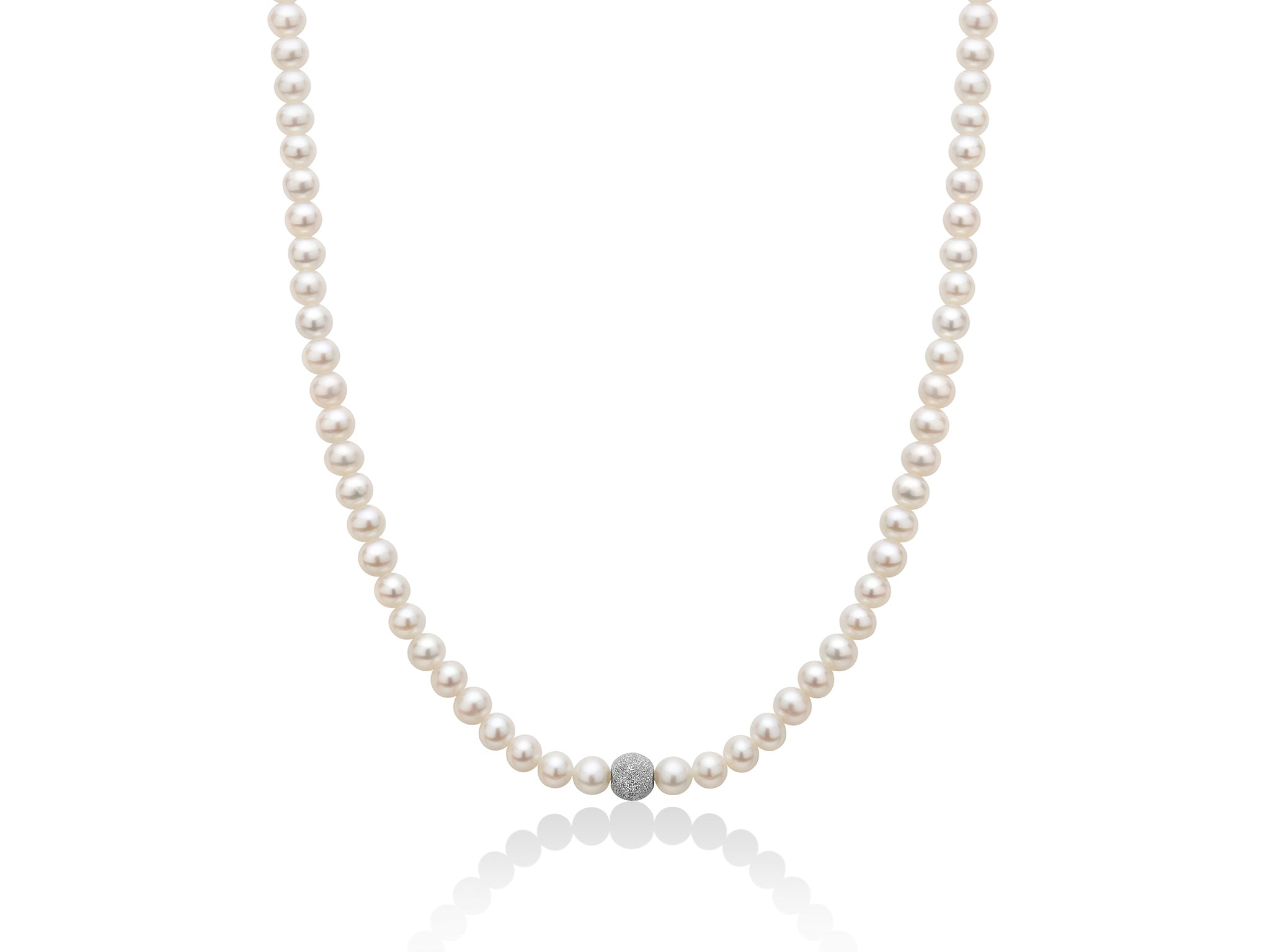 Collana Miluna in perle con sfera in oro centrale - PCL1834V