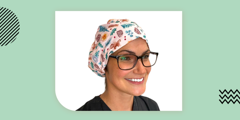 Women wearing a Euro style Scrub Cap