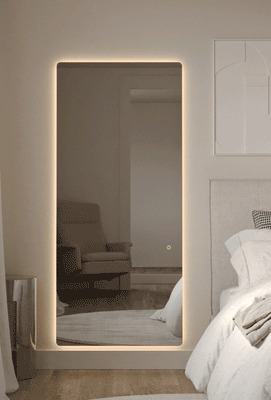 Amara Backlit Frameless Full Length Rounded Corners Mirror (5 Sizes)