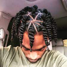 thick twist afro hairstyle for men