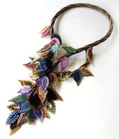 Seed bead leaf necklace in an array of colors