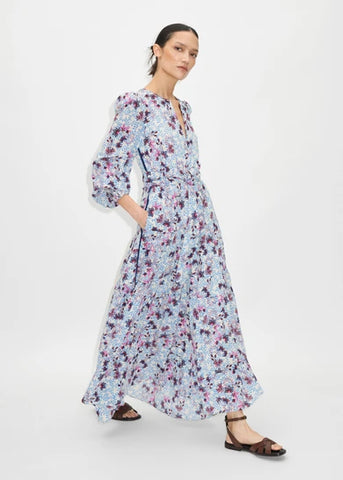 ME+EM Wild Meadow Print Tiered Maxi Dress + Belt