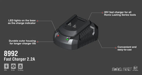 RONIX 8992V 20v FAST CHARGER – Kentucky Toolworks