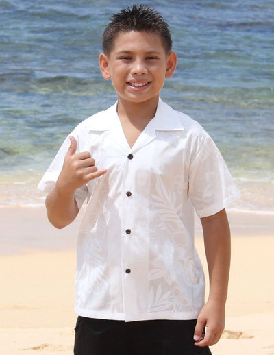 Boys Aloha Shirt White La'ele - ShakaTime