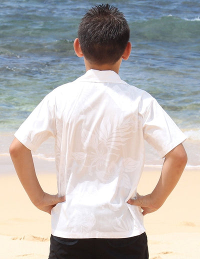 Boys Aloha Shirt White La'ele - ShakaTime