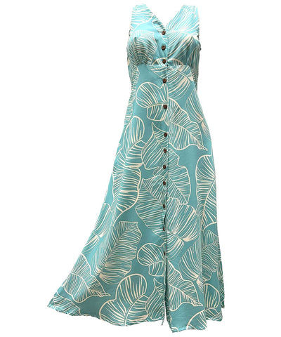 Long Maxi Cocktail Dress Taro Leaf