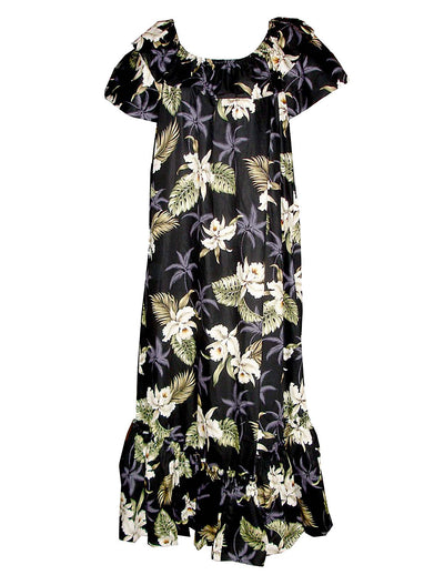 Orchids Makani Muumuu Hawaiian Dress