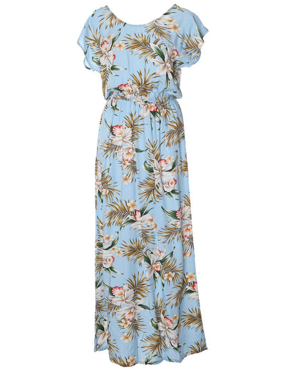 Classic Orchids Full Length Dress Cap Sleeves