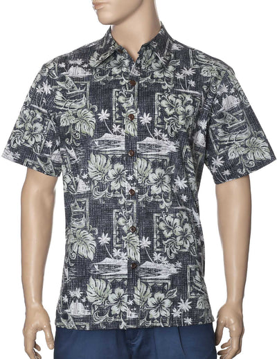 Iolani Palace Button-Up Dress Aloha Shirt