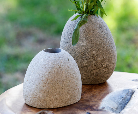 River Stone Pot Natural Rock Planter -  Israel