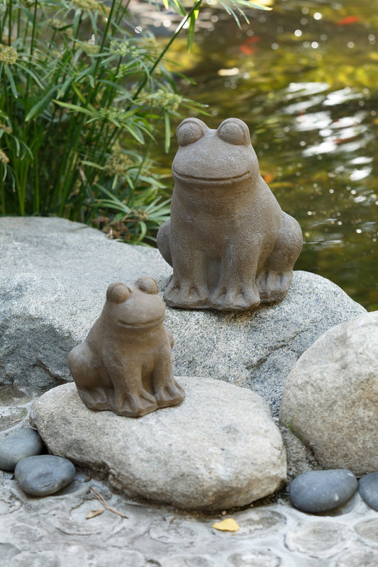 Praying Frog Volcanic Ash Statue