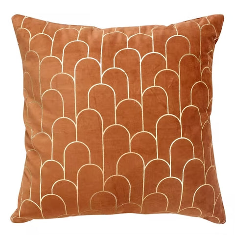 Lime-Light Kussen Art Deco Velvet Cognac 50x50cm