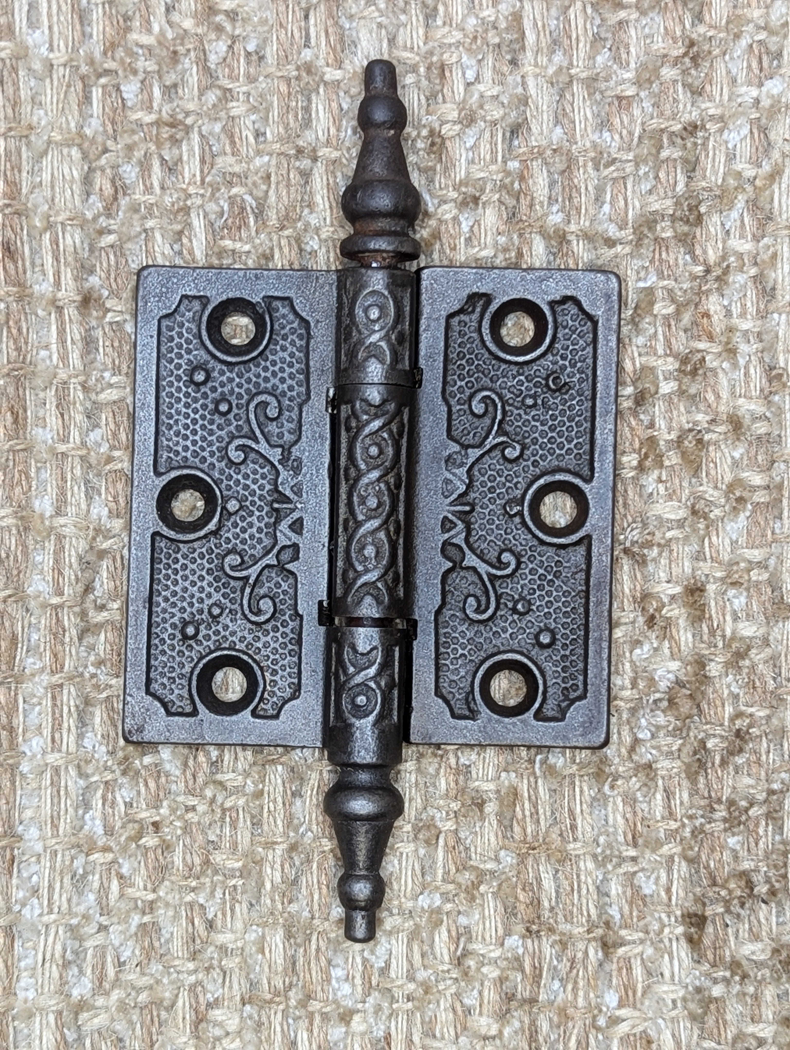 3" x 3" Antique Decorative Cast Iron Steeple Tip Hinge