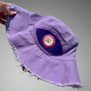 CANVAS BUCKET HAT WITH EVIL EYE - Tina Demel