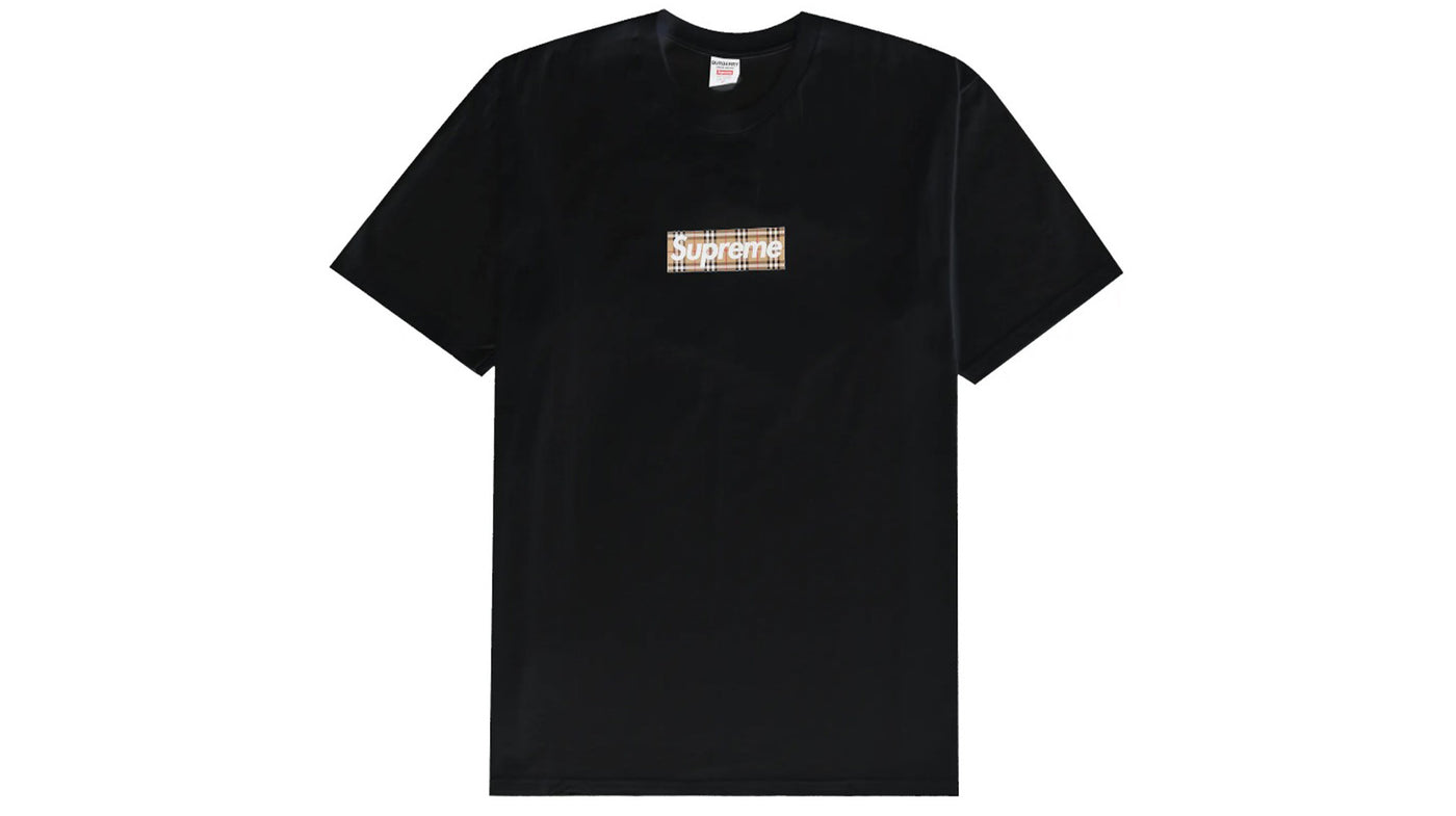 Supreme X Burberry Box Logo T-Shirt 'Black' - SNKRSsoles