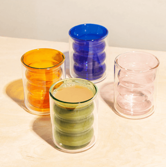 Wavy Handle Mustard Glass Cup