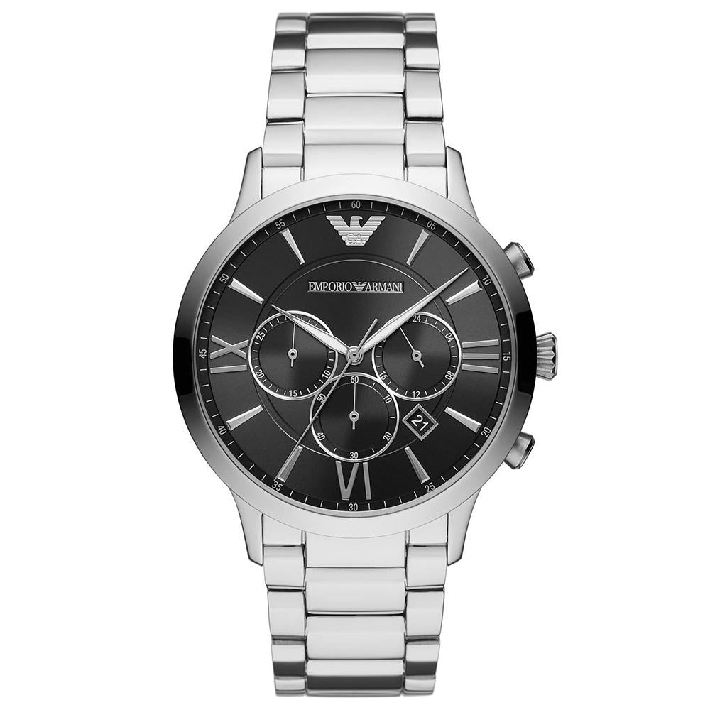 armani black dial watch