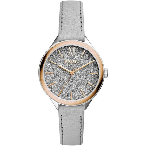 ساعة فوسيل Fossil جلد طبيعي حريمي أوريجينال رمادي