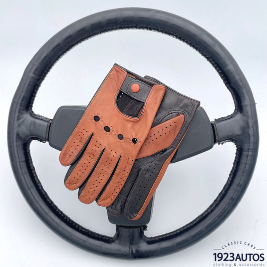 Gants type Mitaines de conduite en cuir marron - 1923Autos