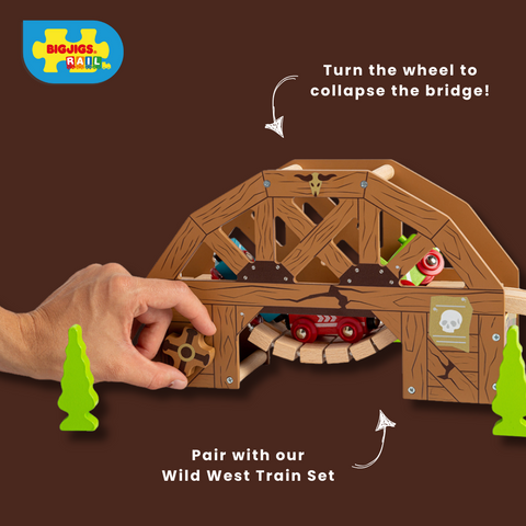 Rickety Bridge train set accessory infographic