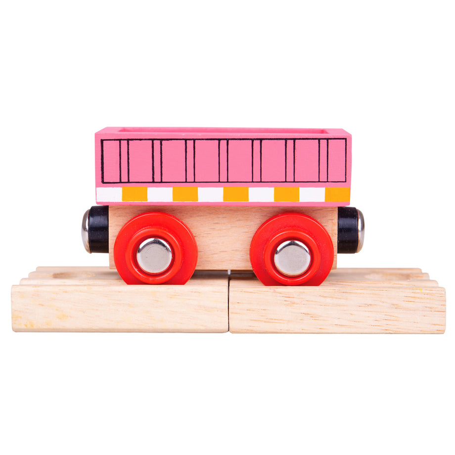 wooden train pink