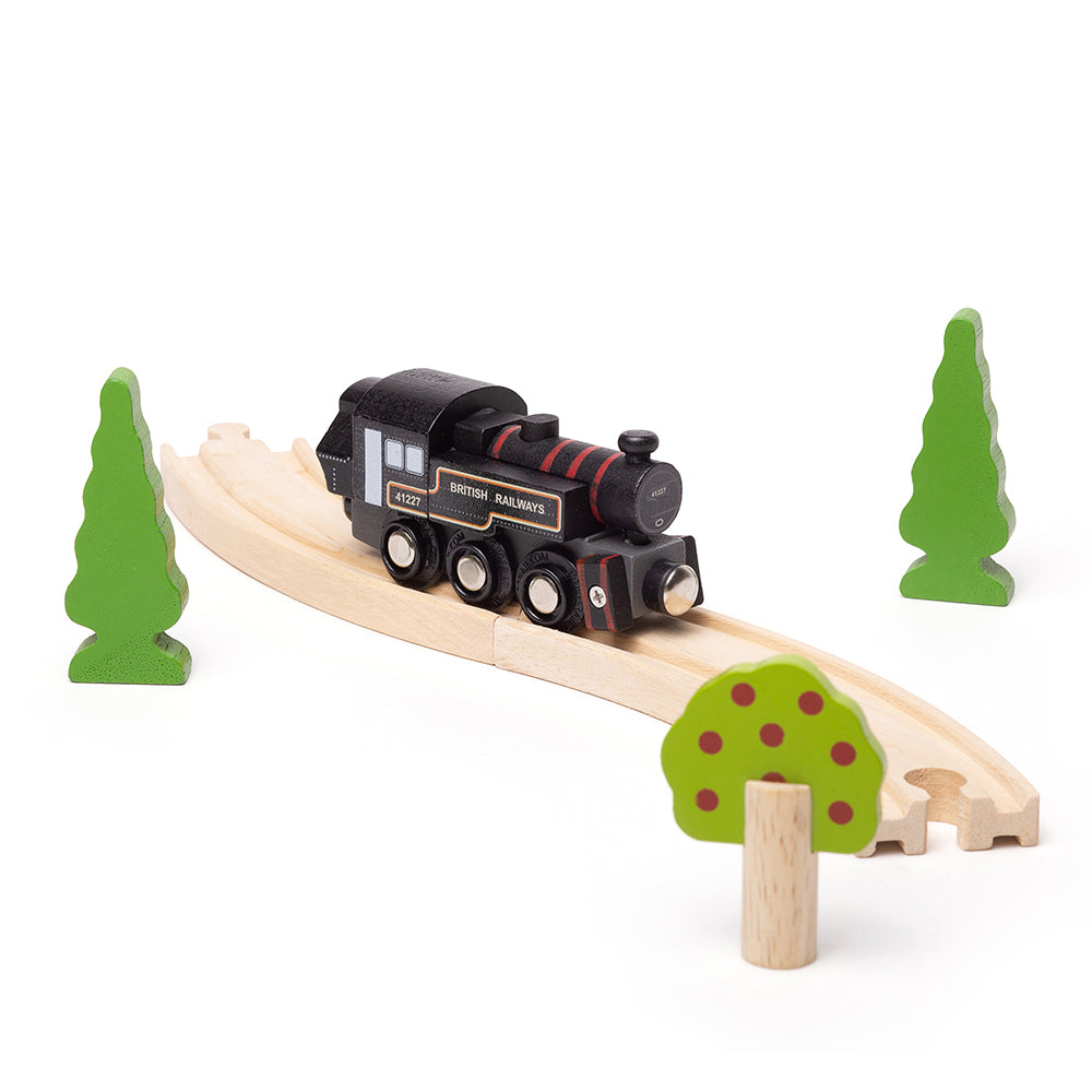 Ivatt Toy Train Engine (Black) | Wooden Railway | Bigjigs Rail –  