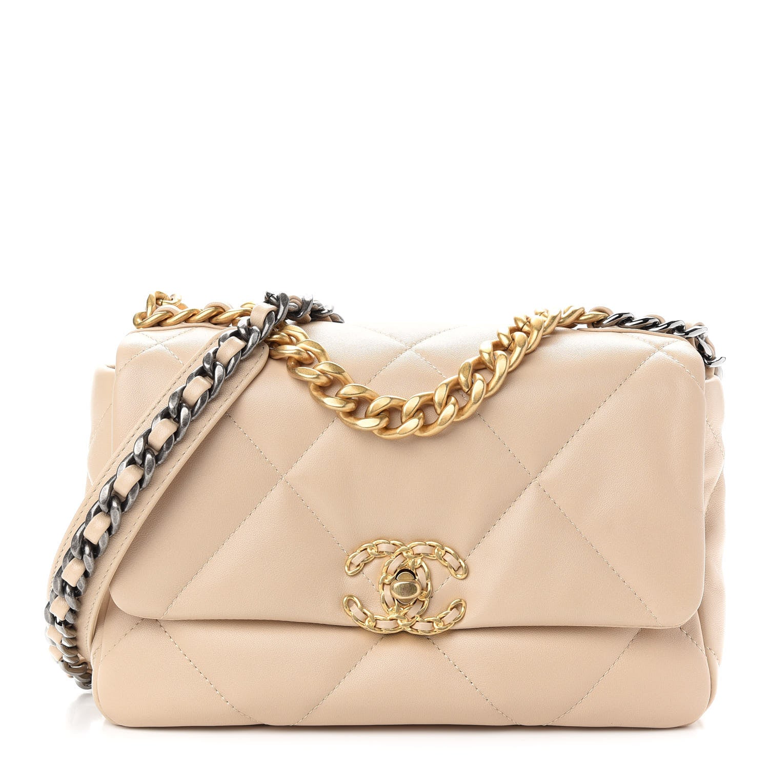 Lambskin Quilted Medium Chanel 19 Flap Light Beige – Trends Luxe