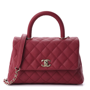 chanel coco handle red caviar