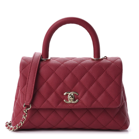 chanel coco handle maroon