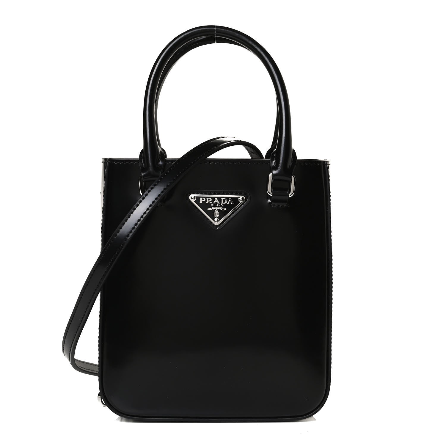 Small Brushed Leather Tote Bag Black – Trends Luxe