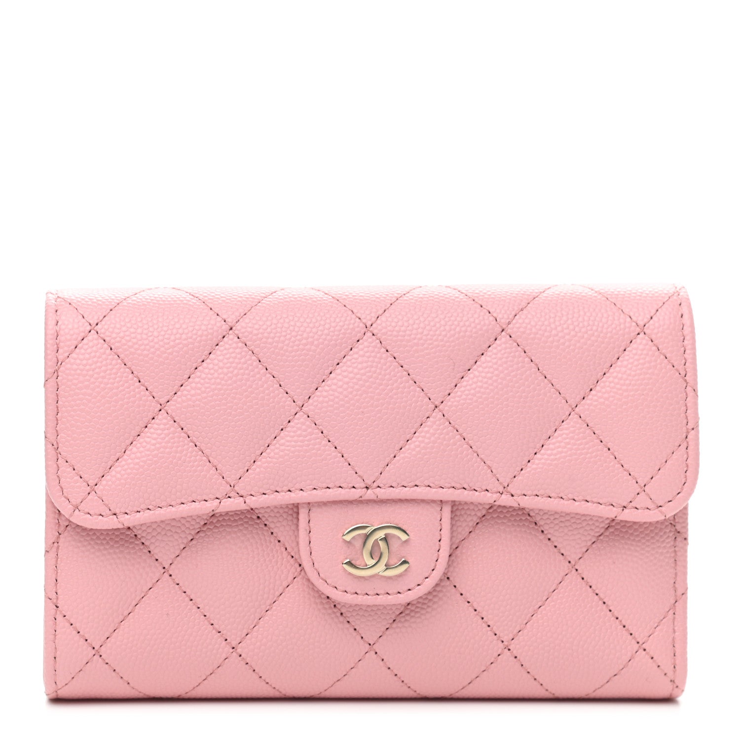 CHANEL 22C Pink Caviar Zip Coin Purse Card Holder New  Timeless Luxuries