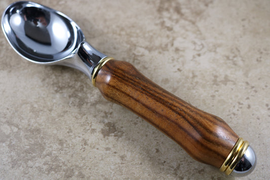 Hand Made Ice Cream Scoop - Exotic Padauk with Gold Accents – Powers Custom  Creations
