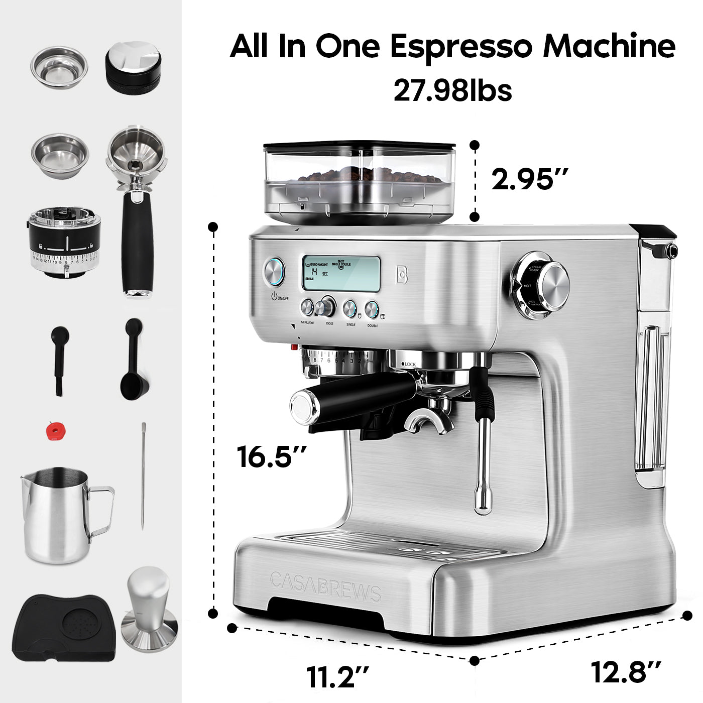 CASABREWS 5700GENSE All-in-One Espresso Machine with Auto Grinding