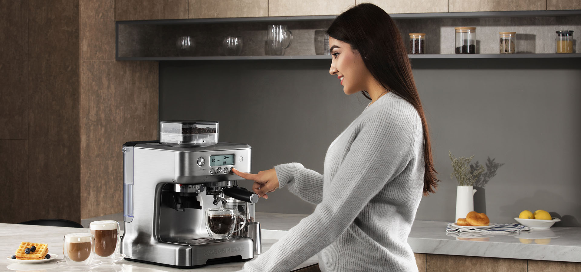 Casabrews 5700PRO™ All-in-One Espresso Machine with Digital LCD Displa