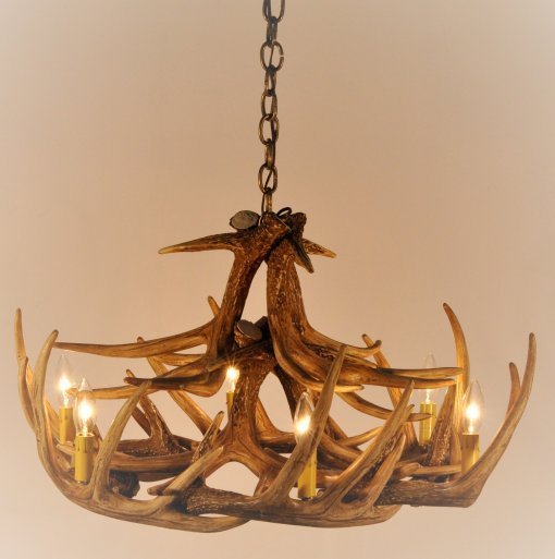 Whitetail Deer 6 Faux Antler Chandelier