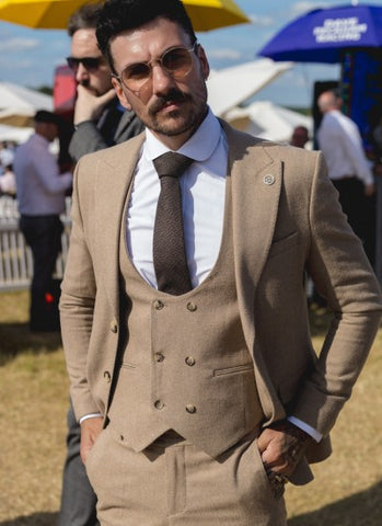 Beige 3 piece suits