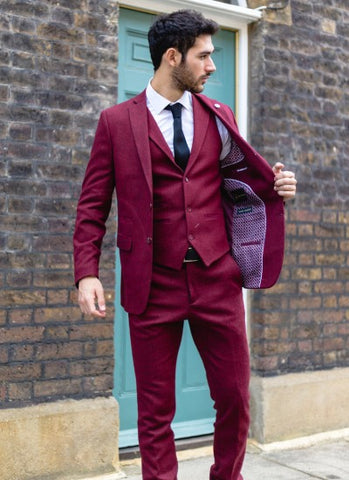 men's maroon suit